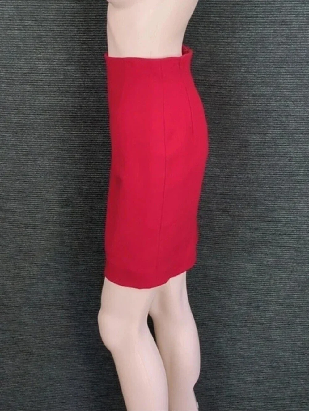 Vintage Dana Brooke Petites Red Wool Pencil Skirt